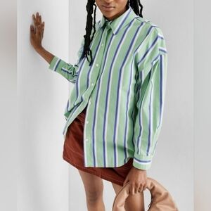 Future Collective vertical striped button up shirt